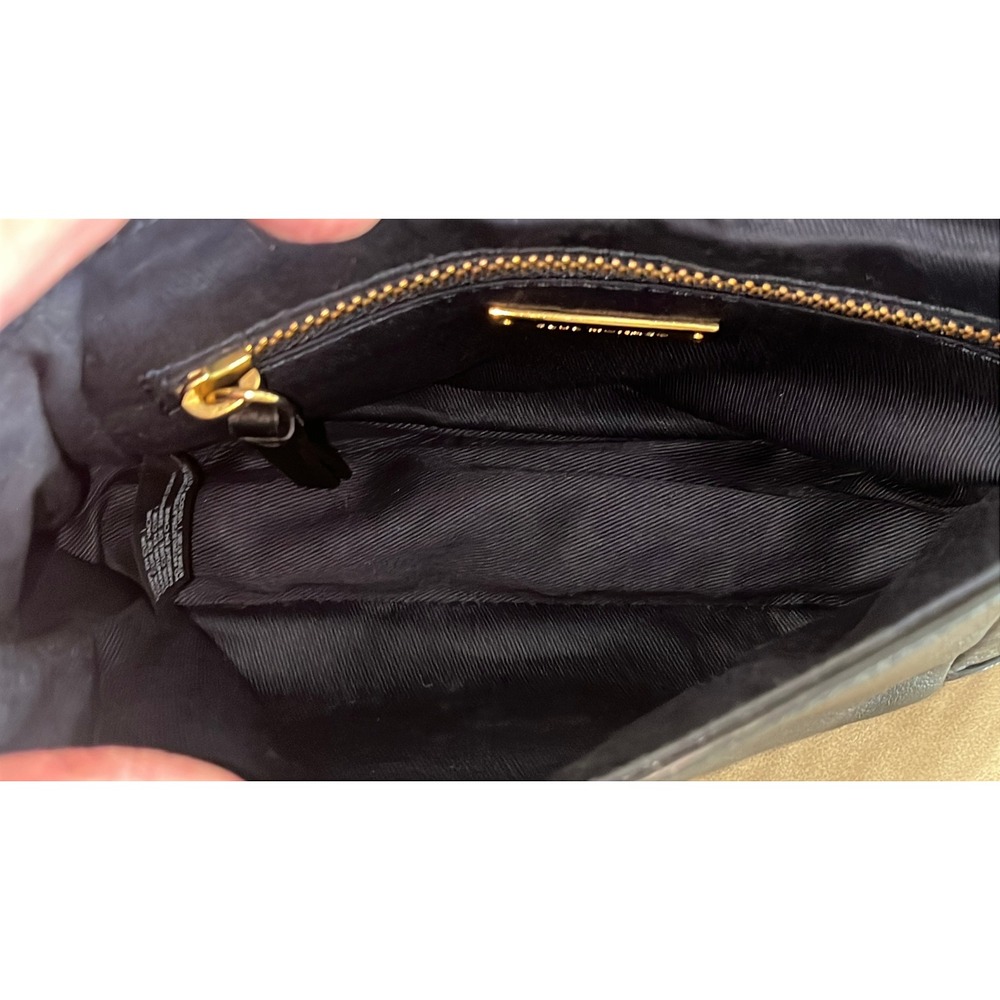 Club Monaco Daria Black Cow Leather Water Snake Trim Crossbody Bag 06205386 - Picture 7 of 10